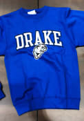 Drake Bulldogs Champion Arch Mascot Crew Sweatshirt - Blue