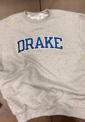 Drake Bulldogs Champion Twill Powerblend Crew Sweatshirt - Grey