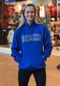 Drake Bulldogs Champion Twill Powerblend Hooded Sweatshirt - Blue