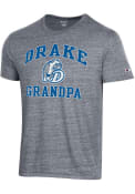 Drake Bulldogs Champion Grandpa Fashion T Shirt - Grey