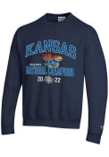 Kansas Jayhawks Champion 2022 National Champions Number One Crew Sweatshirt - Navy Blue