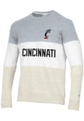 Champion Mens Grey Cincinnati Bearcats Blocked Crew Sweatshirt