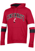 Champion Mens Red Cincinnati Bearcats Blocked Sleeve Hooded Sweatshirt