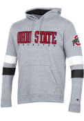 Ohio State Buckeyes Champion Blocked Sleeve Hooded Sweatshirt - Grey