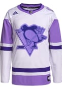 Pittsburgh Penguins Adidas 22 Hockey Fights Cancer Hockey Jersey - White