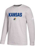 Kansas Jayhawks Adidas Depth Perception Crew Sweatshirt - Grey