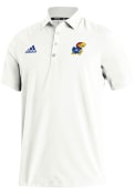Kansas Jayhawks Adidas Stadium Coaches Polo Shirt - White