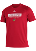 Kansas Jayhawks Adidas Box Stack Volleyball T Shirt - Red