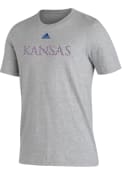 Kansas Jayhawks Adidas Laminated Logo T Shirt - Grey