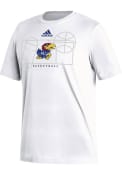 Kansas Jayhawks Adidas Locker Lines Basketball T Shirt - White