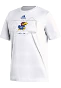 Kansas Jayhawks Adidas Locker Lines Baseball T Shirt - White