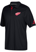 Adidas Detroit Red Wings Black Locker Room Short Sleeve Polo Shirt