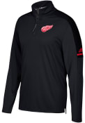 Detroit Red Wings Adidas Authentic 1/4 Zip Pullover - Black