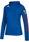 Kansas Jayhawks Womens Adidas Training Hooded Sweatshirt - Blue
