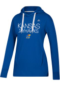 Kansas Jayhawks Womens Adidas Silver Dot Hooded Sweatshirt - Blue