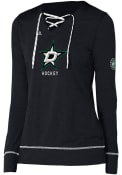 Adidas Dallas Stars Womens Black Wordmark Hockey Stitch T-Shirt