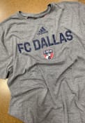 FC Dallas Adidas Locker Stacked Fashion T Shirt - Grey