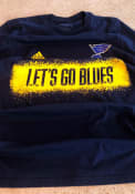 St Louis Blues Adidas Spray It On T Shirt - Navy Blue