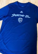 Sporting Kansas City Adidas Wordmark Goals T Shirt - Navy Blue