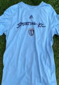 Sporting Kansas City Adidas Wordmark Goals T Shirt - Light Blue