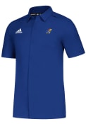Kansas Jayhawks Adidas Game Mode Full Button Dress Shirt - Blue