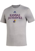 Kansas Jayhawks Adidas Locker Room Wordmark Creator T Shirt - Grey