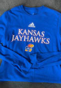 Kansas Jayhawks Adidas Locker Room Wordmark T Shirt - Blue