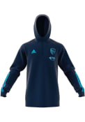 Sporting Kansas City Adidas Travel Hooded Sweatshirt - Navy Blue