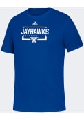 Kansas Jayhawks Youth Adidas Basketball Net T-Shirt - Blue