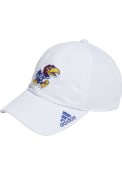 Kansas Jayhawks Adidas Performance Slouch Adjustable Hat - White
