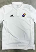Kansas Jayhawks Adidas Team Polo Shirt - White