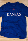 Kansas Jayhawks Adidas Sideline Locker Official Font T Shirt - Blue