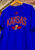Kansas Jayhawks Adidas Sideline Locker Arched T Shirt - Blue