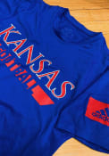 Kansas Jayhawks Adidas Sideline Locker Practice Football T Shirt - Blue