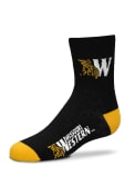 Missouri Western Griffons Youth Black Logo Name Quarter Socks