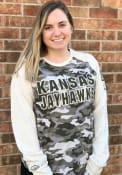 Kansas Jayhawks Colosseum Operation Hat Trick Camo Raglan T Shirt - Grey