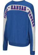 Kansas Jayhawks Womens Colosseum Ann Dolman Pullover Crew Sweatshirt - Blue
