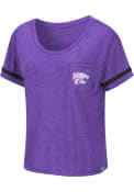 K-State Wildcats Womens Colosseum Waffles Meet Greet Scoop T-Shirt - Purple