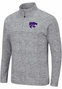 Colosseum Mens Grey K-State Wildcats Platinum Rule 1/4 Zip Pullover