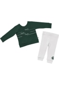 Michigan State Spartans Infant Girls Colosseum Crystal Ball Top and Bottom - Green
