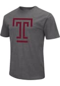 Temple Owls Colosseum Distressed Logo Fashion T Shirt - Charcoal