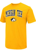 Michigan Tech Huskies Colosseum Arch Mascot T Shirt - Gold