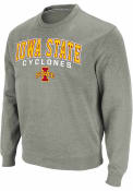 Iowa State Cyclones Colosseum Stadium Arch Mascot Crew Sweatshirt - Grey