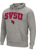 Saginaw Valley State Cardinals Colosseum Arch Mascot Hooded Sweatshirt - Grey
