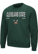 Cleveland State Vikings Colosseum Time Machine Crew Sweatshirt - Green