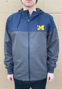 Michigan Wolverines Colosseum Game Night Coachs Full Zip Light Weight Jacket - Charcoal