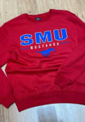 SMU Mustangs Colosseum Time Machine Crew Sweatshirt - Red