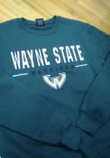 Wayne State Warriors Colosseum Time Machine Crew Sweatshirt - Green