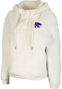 K-State Wildcats Womens Colosseum Snap Sherpa Henley Hooded Sweatshirt - Natural