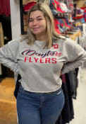 Dayton Flyers Womens Colosseum Treehouse Cropped Crew Sweatshirt - Grey